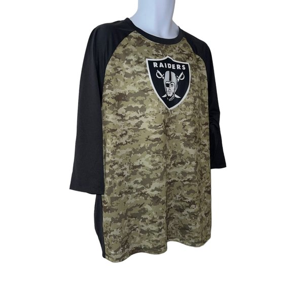 NFL Apparel Nike Tee Los Angeles Raiders Mens Shirt XL On Field Camouflage Comfy - Picture 4 of 10